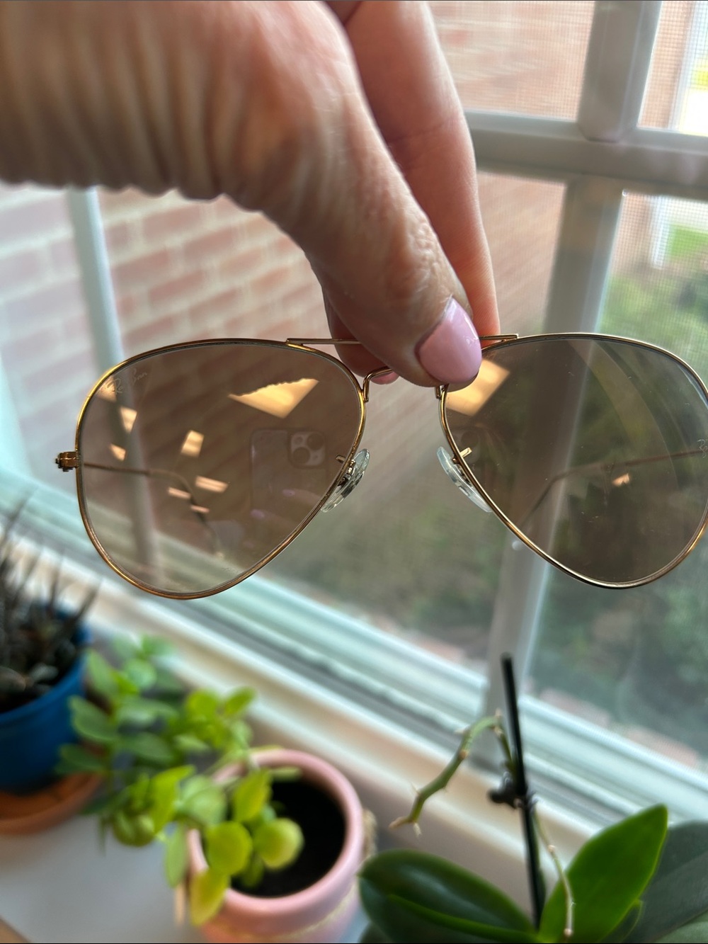 Ray-Ban Women's Gold Aviator Sunglasses with Rose Gradient Lenses RB 3025